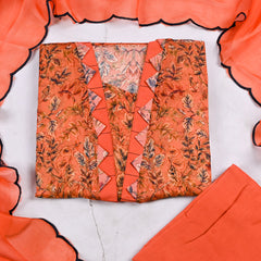 Mul Check Orange Unstitched Suit