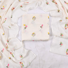 Cotton White Unstitched Suit