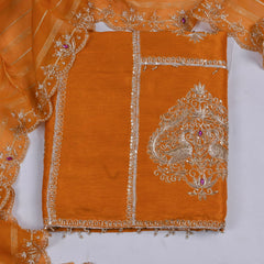 Khadi Yellow Mustard Unstitched Suit