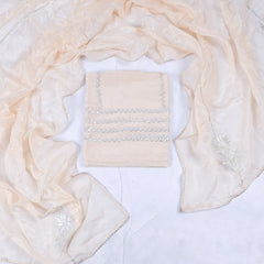 Crepe Off-White Unstitched Suit