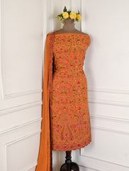 Crepe Mustard Yellow Unstitched Suit