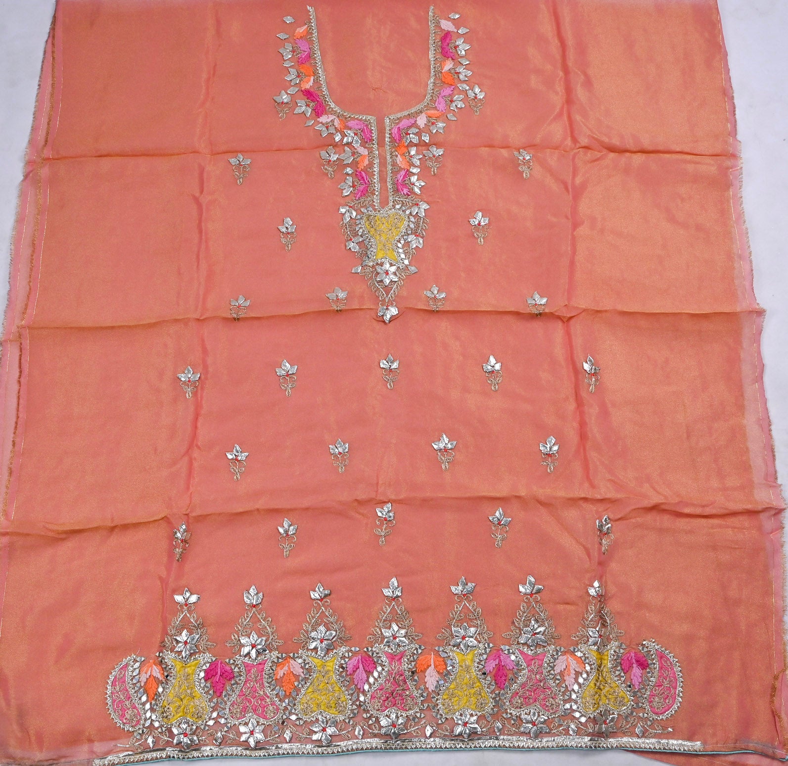 Shimmer Peach Unstitched Suit