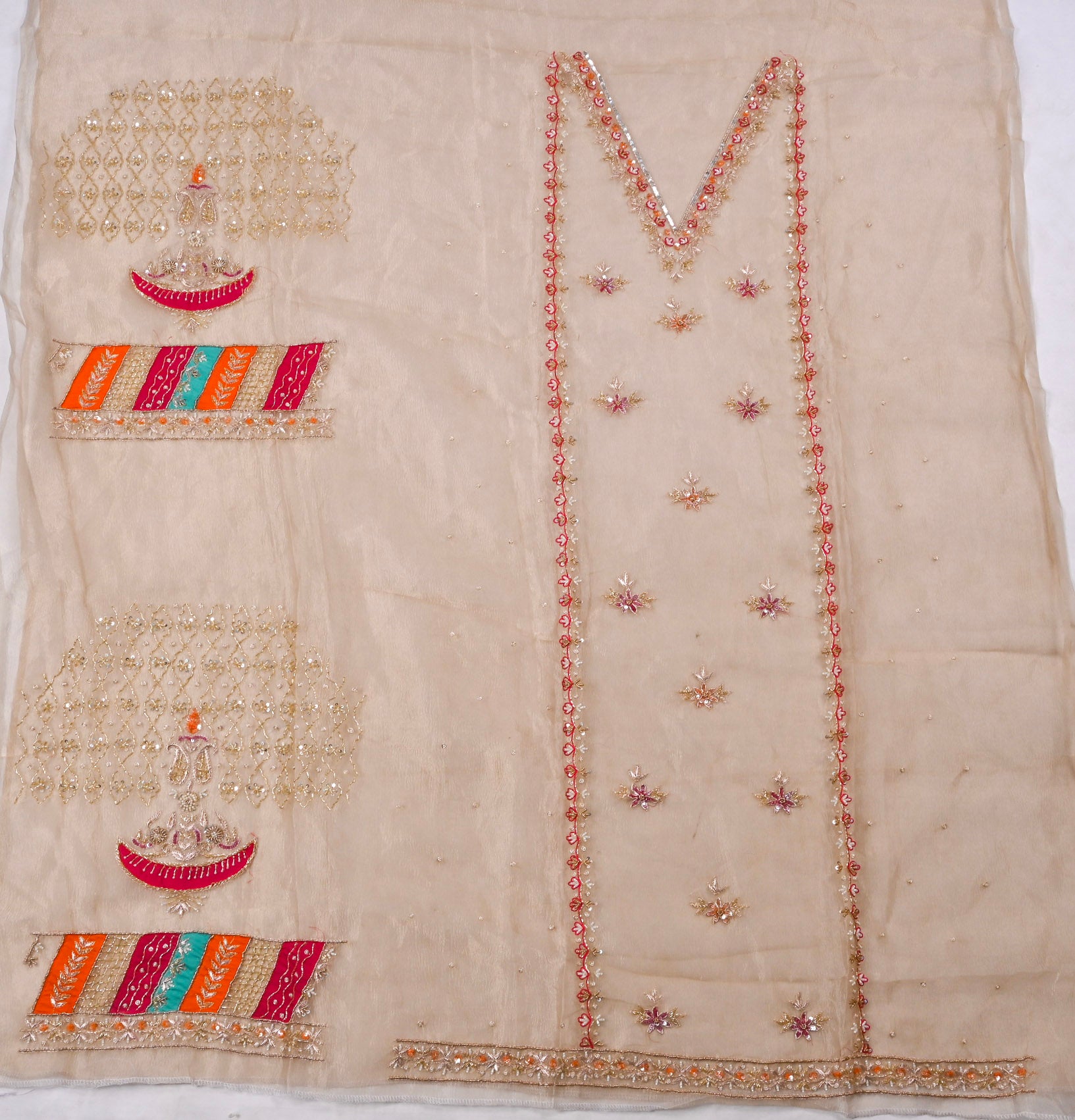Crush Beige Unstitched Suit