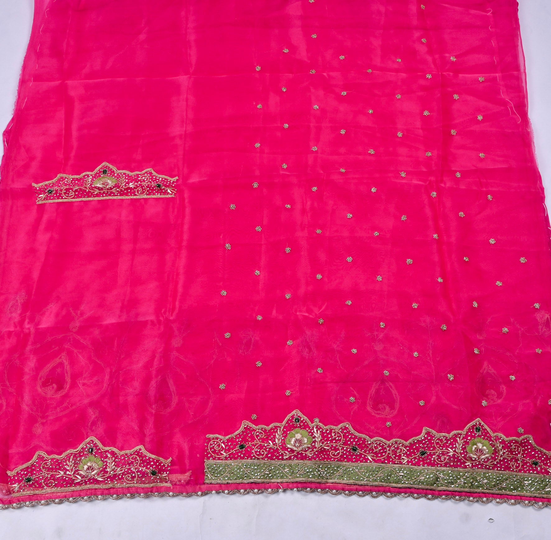 Glass Tissue Pink Unstitched Suit