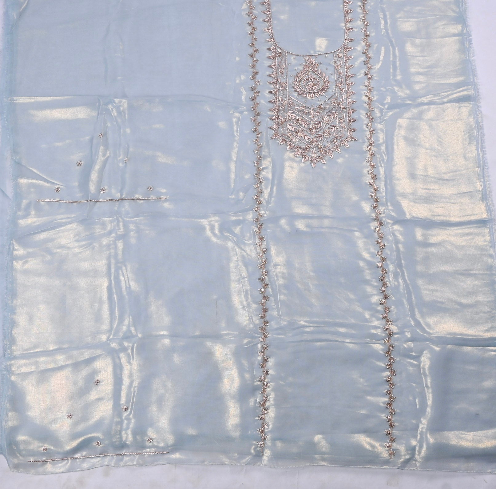 Sasha Silk Light Blue Unstitched Suit
