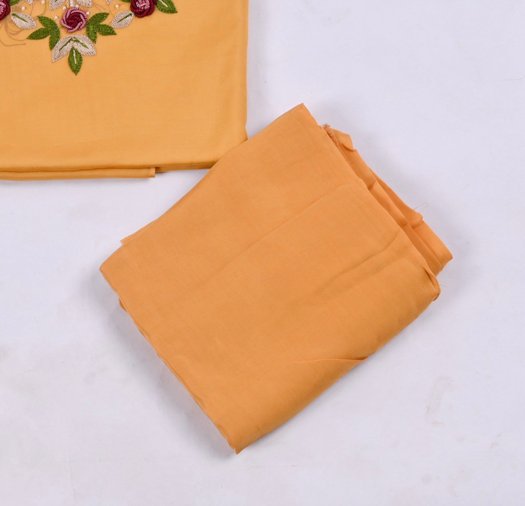 Organza Yellow Unstitched Suit