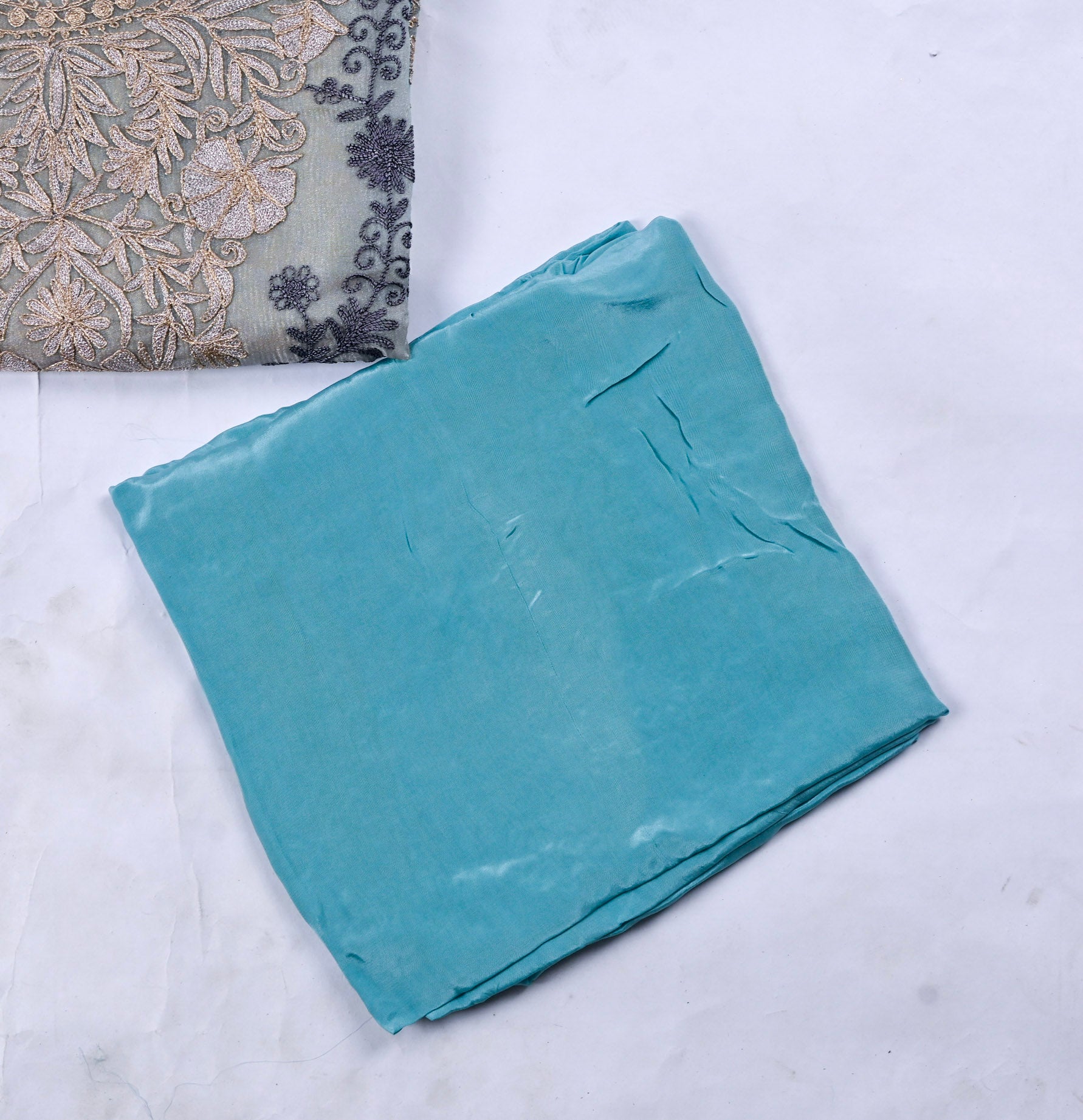 Crush Shimmer Light Blue Unstitched Suit