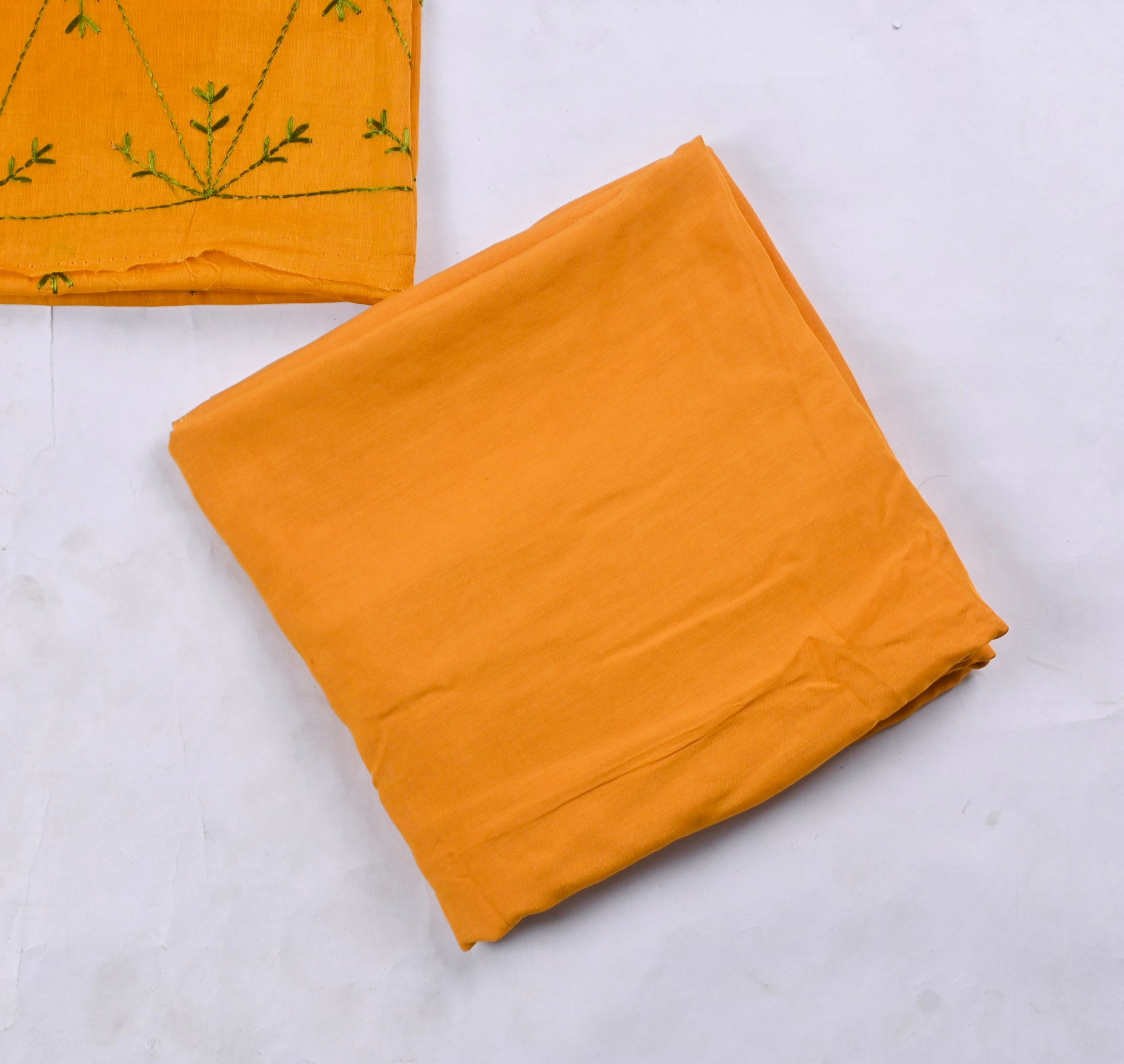 Mul Mul Yellow Phulkari Suit
