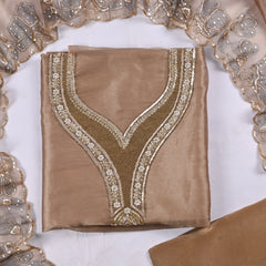 Glass Shimmer Brown Unstitched Suit