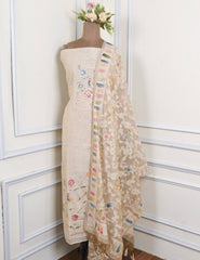 Linen Off-white Unstitched Suit