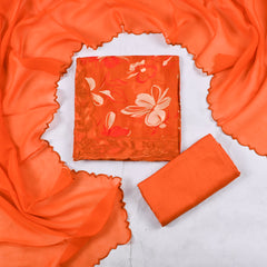 Mul Check Orange Unstitched Suit