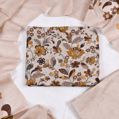Mul Cotton Beige Unstitched Suit
