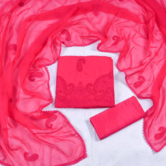 Organza Pink Unstitched Suit