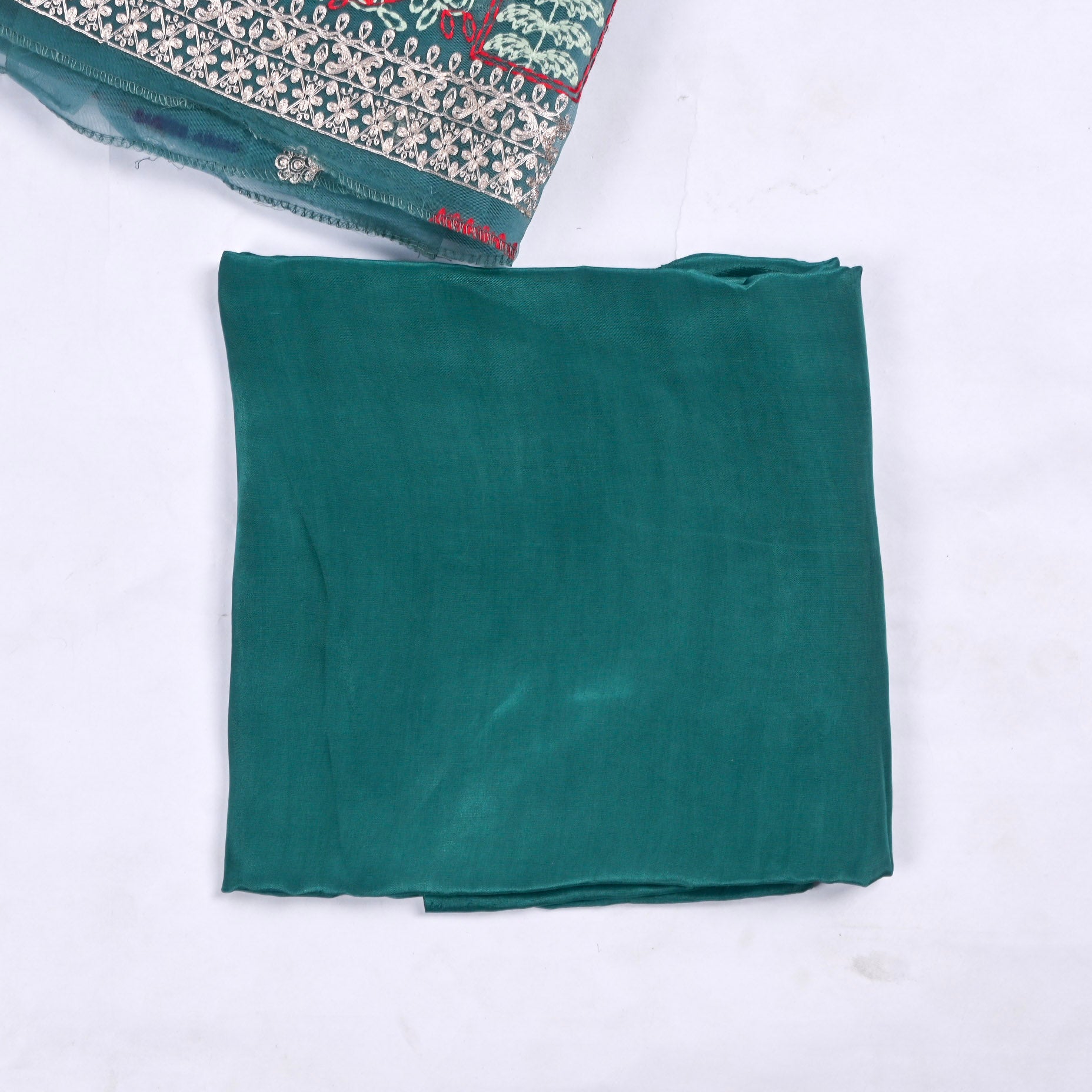 Organza Ferozi Unstitched Suit