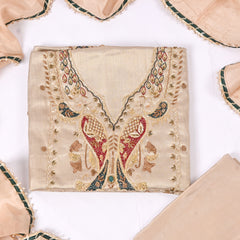 Shimmer Beige Unstitched Suit