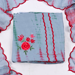 Twill Organza Blue Unstitched Suit