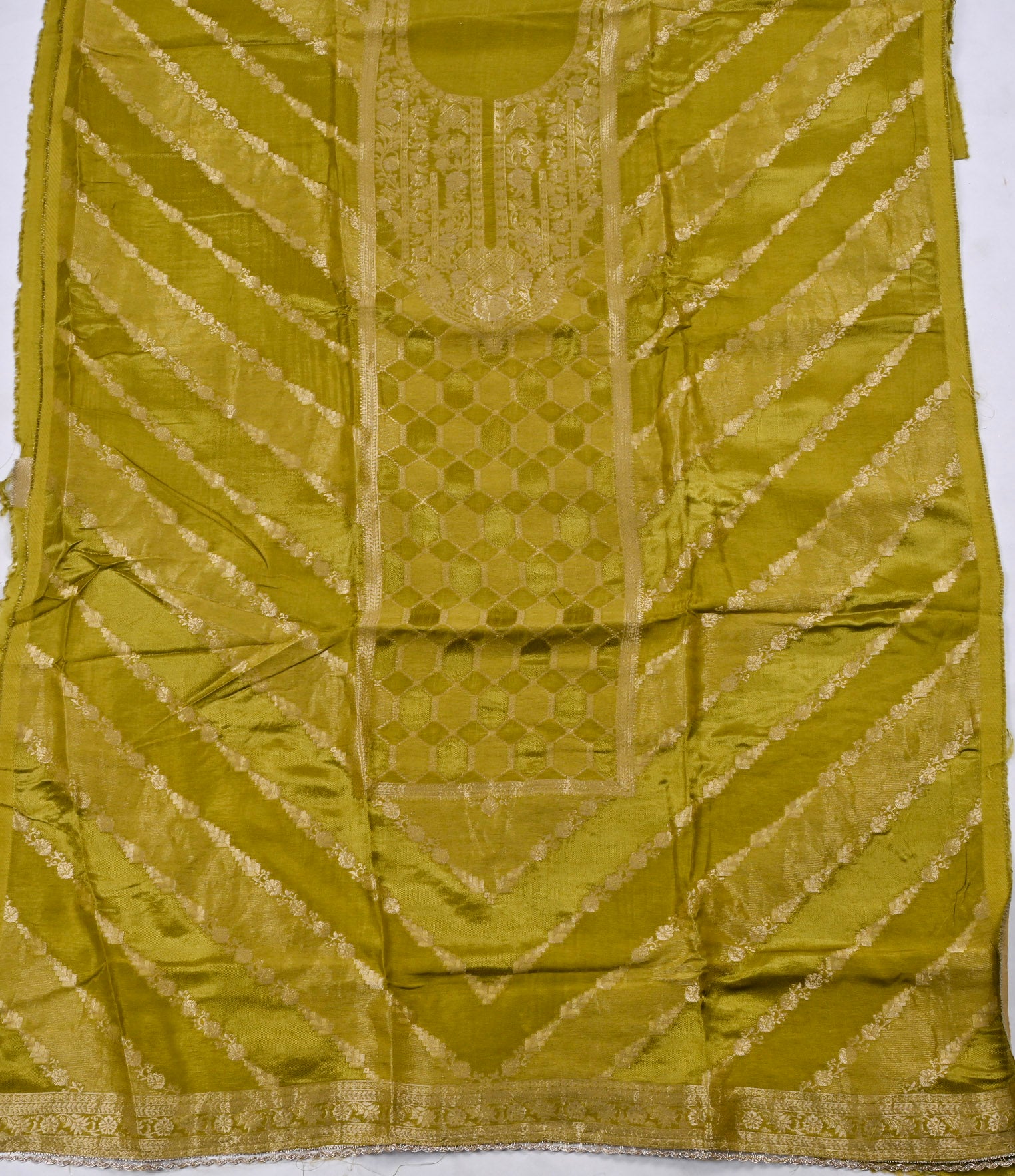 Banarasi Mehandi Unstitched Suit