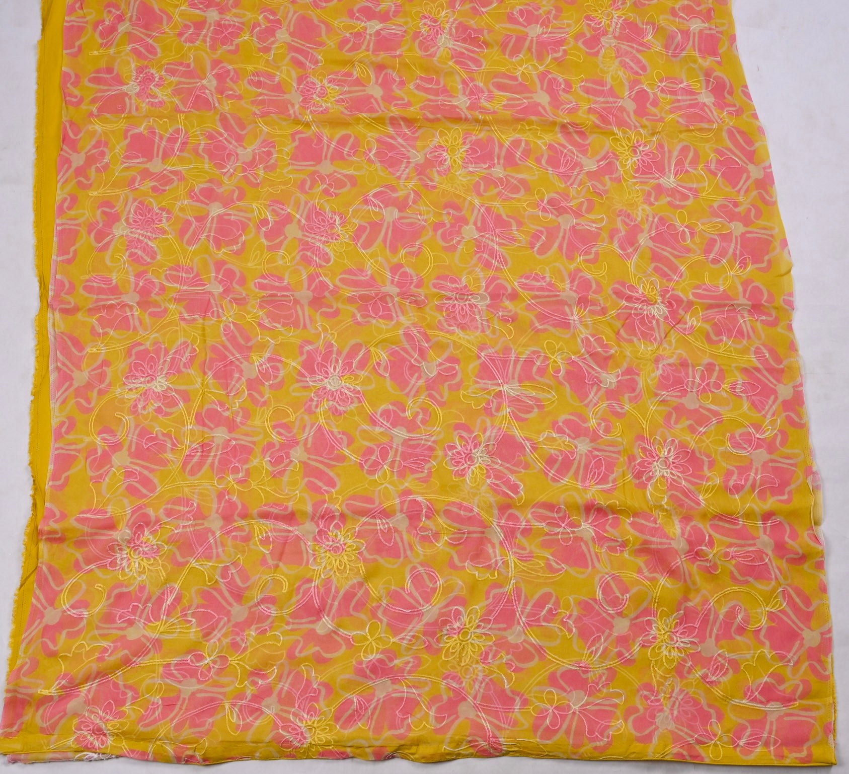 Georgette Orange Unstitched Suit