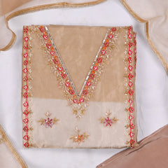 Crush Beige Unstitched Suit