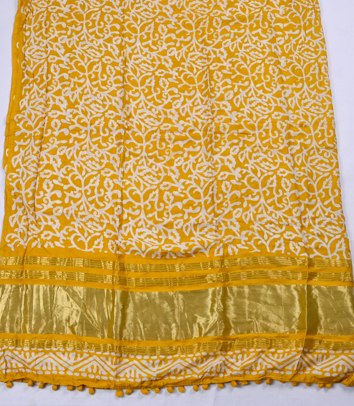 Cotton Yellow Unstitched Suit