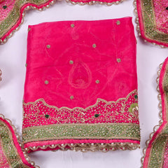 Glass Tissue Pink Unstitched Suit