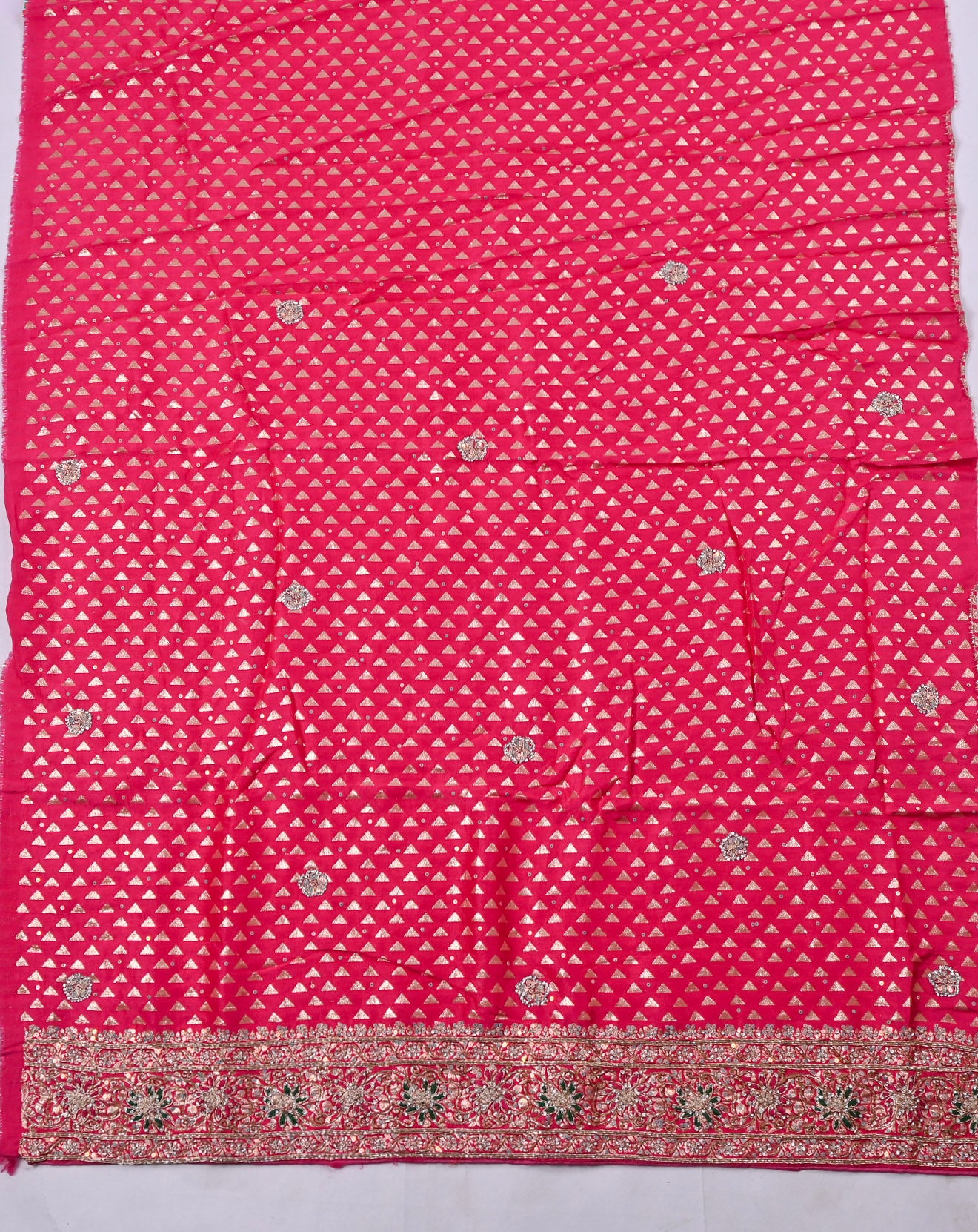 Banarasi Silk Pink Unstitched Suit