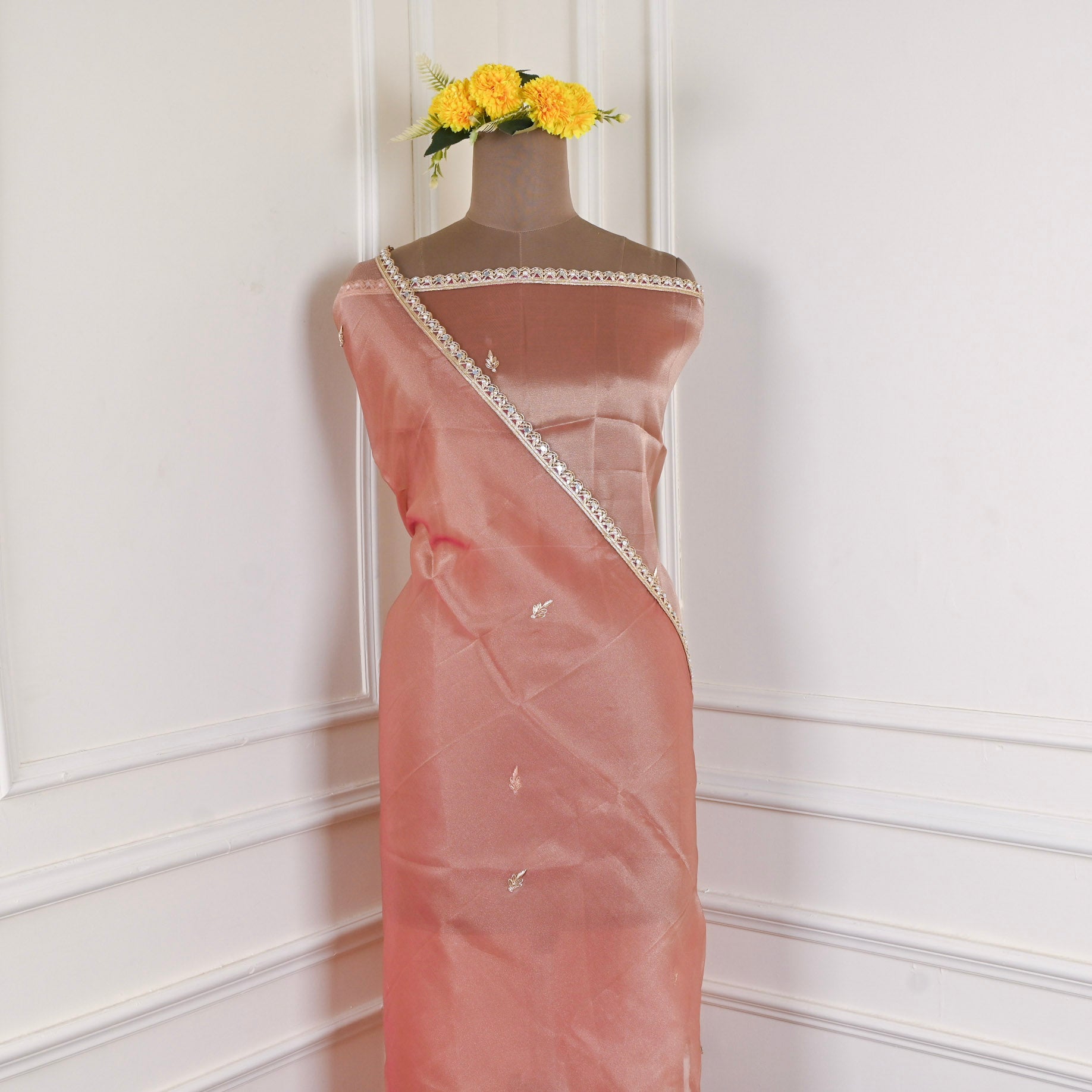 Shimmer Peach Unstitched Suit