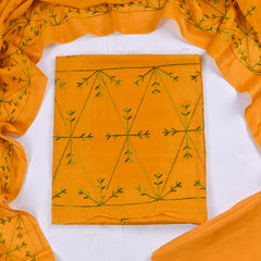 Mul Mul Yellow Phulkari Suit
