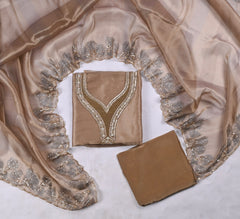 Glass Shimmer Brown Unstitched Suit