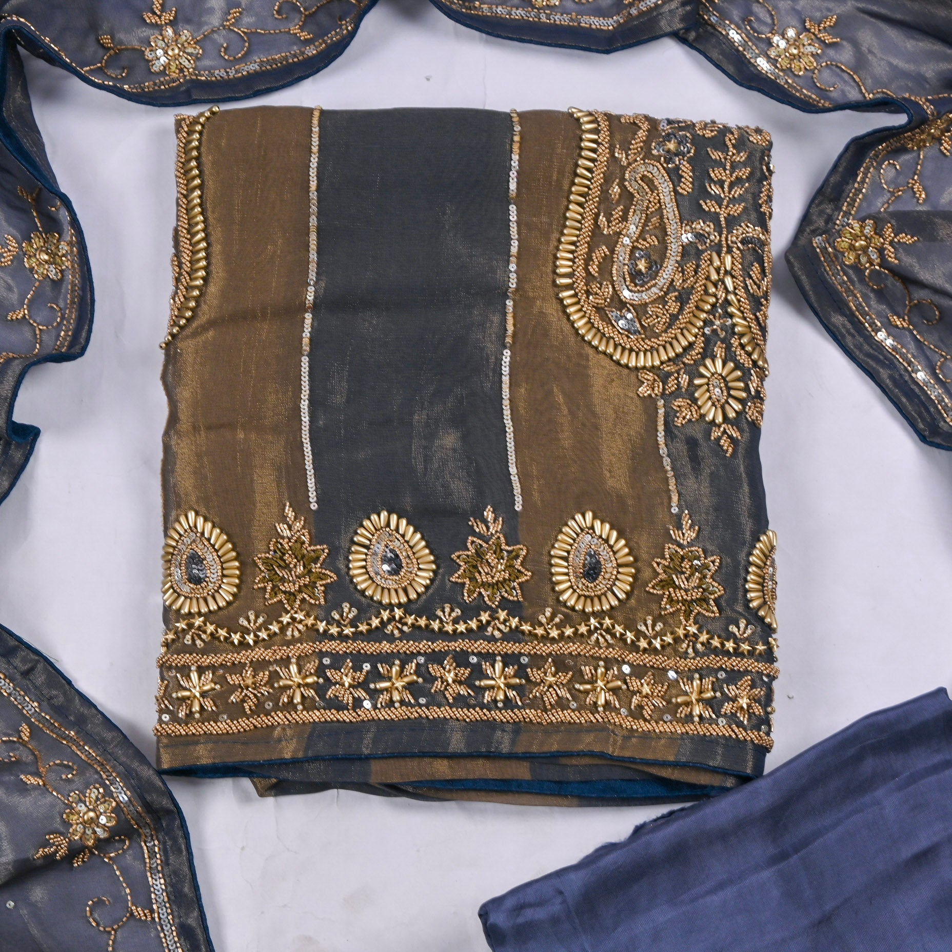 Shimmer Blue Unstitched Suit