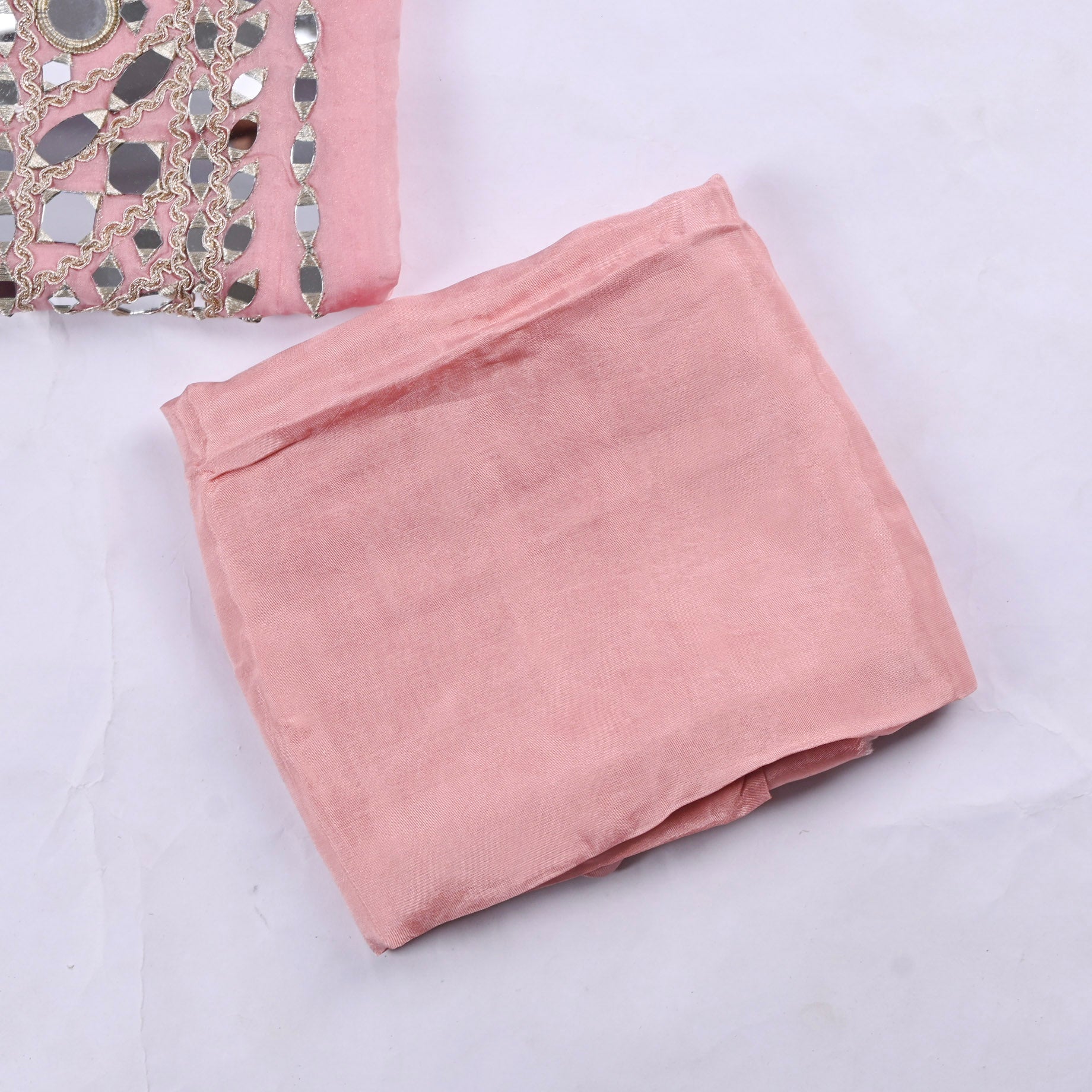 Glass Organza Pink Unstitched Suit