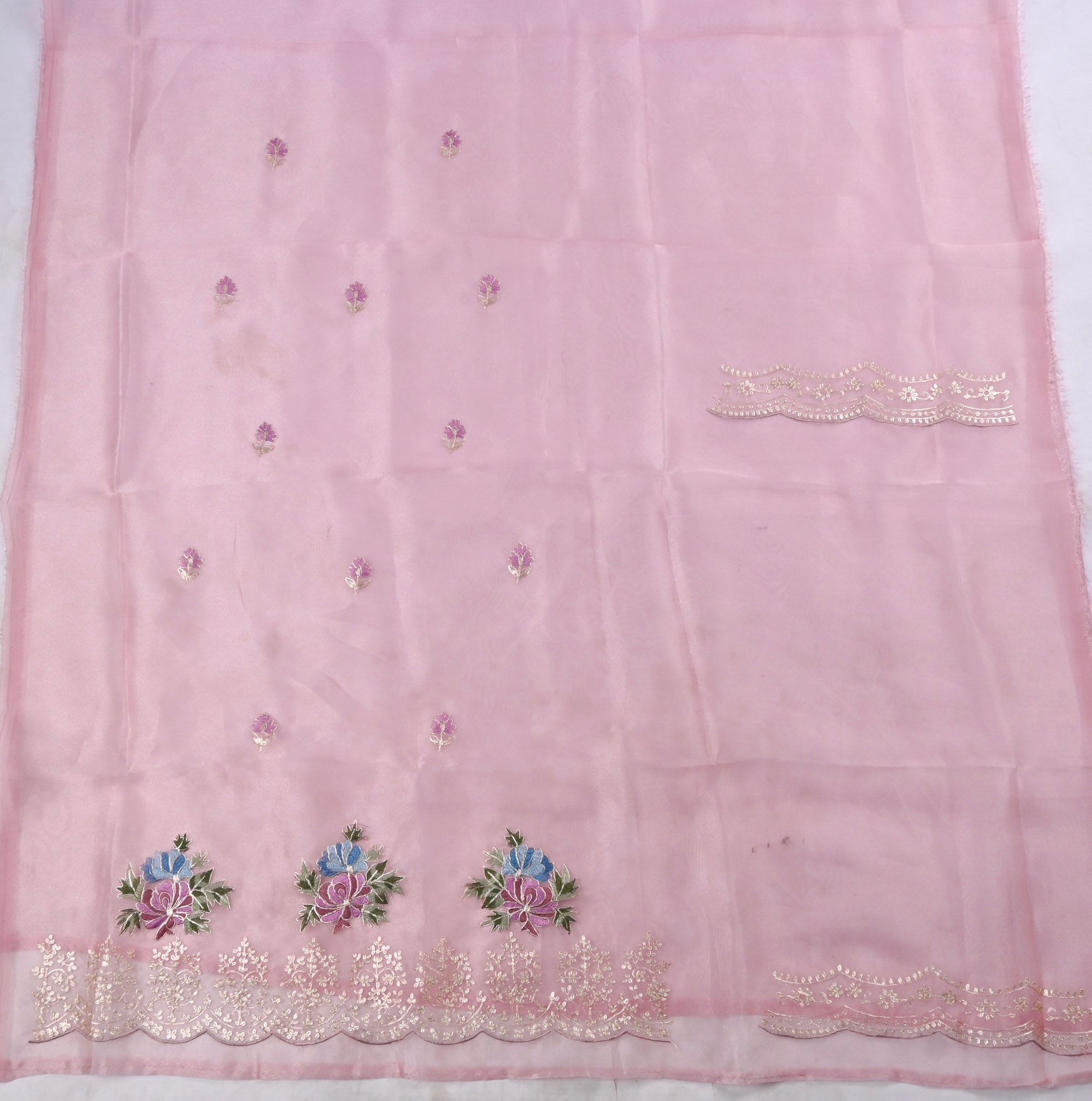 Glass Shimmer Pink Unstitched Suit