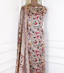 Chinon Beige Unstitched Suit