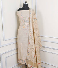 Linen Off-white Unstitched Suit