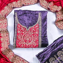 Velvet Purple Unstitched Suit
