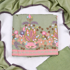 Mul Cotton Sea Green Unstitched Suit