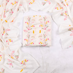 Cotton Yellow Unstitched Suit