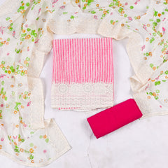 Chanderi Silk Pink Unstitched Suit