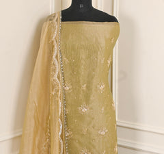 Crush Beige Unstitched Suit