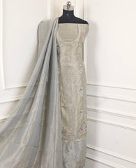 Glass Shimmer Silver Unstitched Suit