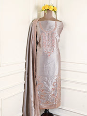 Giraffe Silk Grey Unstitched Suit