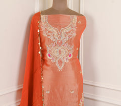 Shimmer Orange Unstitched Suit