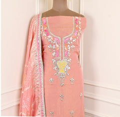 Shimmer Peach Unstitched Suit