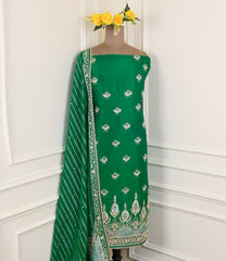 Raw Silk Green Unstitched Suit