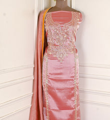 Shimmer Onion Pink Unstitched Suit