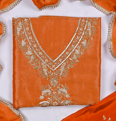 Shimmer Orange Unstitched Suit