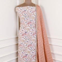 Crepe Peach Unstitched Suit