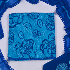 Georgette Blue Unstitched Suit