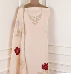 Organza Off-white Unstitched Suit