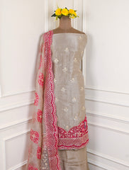 Glass Shimmer Off-White Unstitched Suit